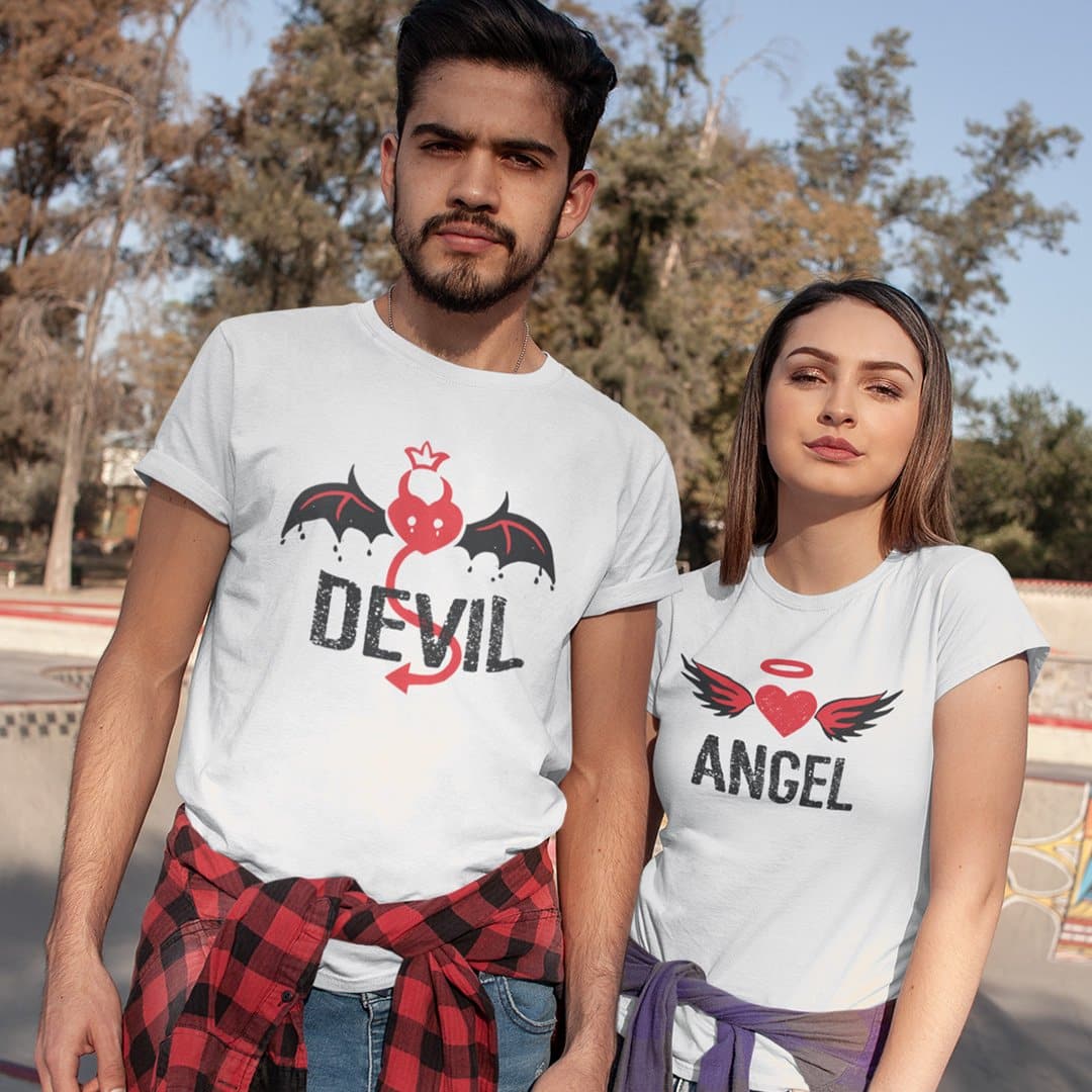 DEVIL ANGEL COUPLE TEE