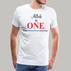 Allah is One White Cotton Short Sleeve T-shirt