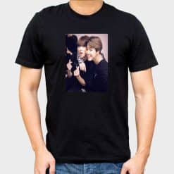 bts photo t shirt; BTS Member Black T-Shirt
