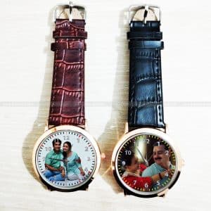 Personalized Customized Unisex Leather Belt Small Body Photo Watch