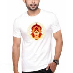 Colorful Durga Arts T-Shirt; durga puja t-shirt; Customize durga puja t-shirt; personalized durga puja t-shirt; durga puja t-shirts; dekora; personalized t-shirts; durga puja; Customize white t-shirt; best customize t-shirts; personalized photo t-shirt