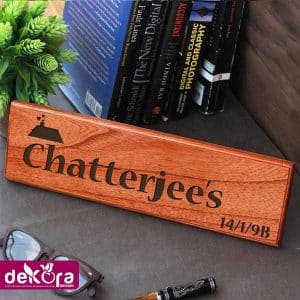 Customized Wooden Name Plate With Family Name