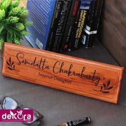 Customized Wooden Nameplate for Interior Designers