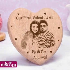 Customized Heart-shaped Wooden Photo Frame