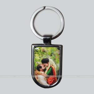 Personalized One Side Round Shape One Side Printed Metal Key Ring