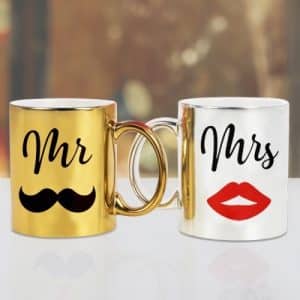Mr n Mrs Golden Silver Photo Mug