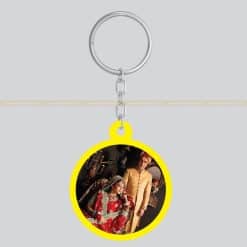 Personalized Both Side Print Yellow Key Ring