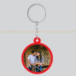Personalized Both Side print Red Key Ring