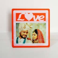 Personalized China Board Engraved Design Love Desk Stand Photo Frame