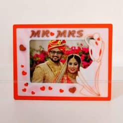 Personalized Mr. n Mrs. China Board Engraved Multiple Loves Desk Stand Photo Frame