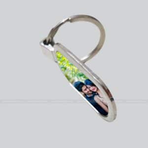 Personalized Round Rectangle Shape One Side Printed Metal Key Ring2
