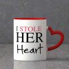 Red Heart Handle Love Each Other Mug 3