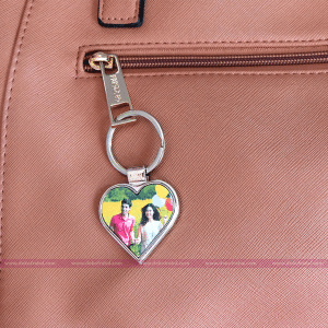 Metal Heart Shaped one Side SS Key Ring