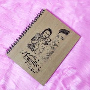 Wood Cover Laser Engraved Note Book