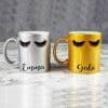Text with golden silver photo mug