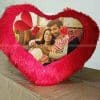 Valentine's Day Gift Heart Shape Red Fur Pillow