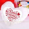 Valentine's Day Gift Heart Shape White Fur Pillow