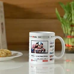 ceramic mugs price in bd; Customizable Ceramic Mugs; Wishing Happy Birthday, YouTube Mug; happy Birthday mug price in bd; Customized mug price in bangladesh; Custom mug price; Customize birthday wishing mug price in bangladesh; dekora; Customize happy birthday mug price