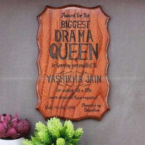 Biggest Drama Queen King Humorous Award Certificate
