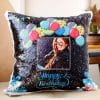 Birthday Balloons Customized Sequin Cushion