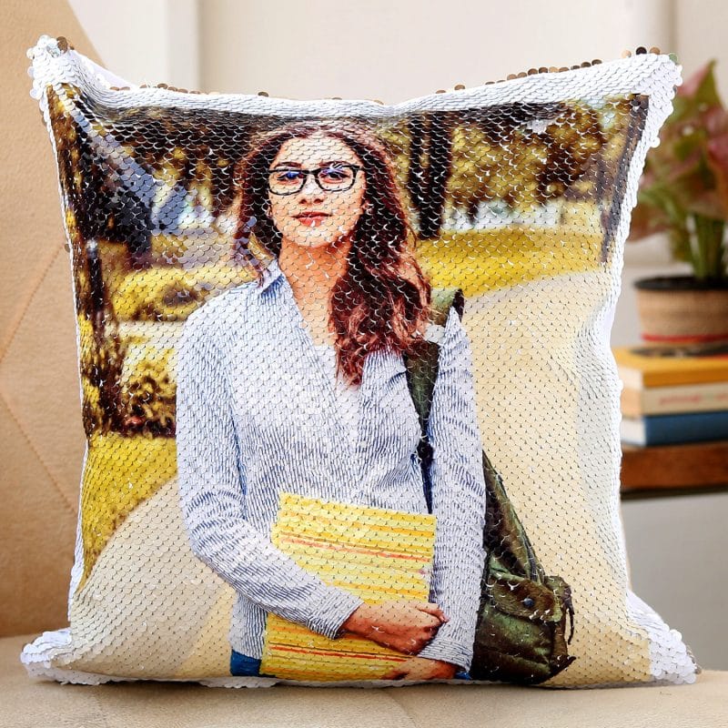 Customized Elegant Sequin Cushion; Customized pillow cushion price in bangladesh; Pillow price; personalized pillow price; best pillow price in bd; dekora; Pillow; Cushion; Personalized pillow;