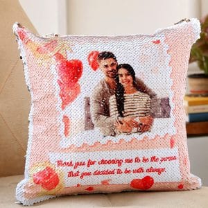 Customized Love Gratitude Sequin Cushion