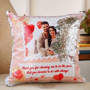 customized love gratitude sequin cushion 2