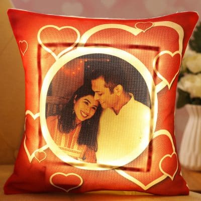 Heart Symbol Personalized Gift LED Photo Pillow
