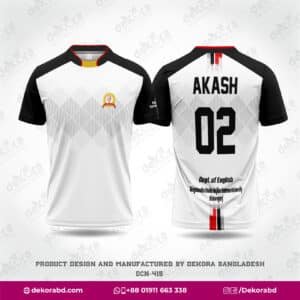 Personalized Event Jersey in Bangladesh; custom made event jersey maker in bd; sublimation event jersey; customize program jersey; sublimation logo sports jersey; custom made sports jersey maker in bd; white black custom sports jersey; Chinese collar customize sports jersey; Chinese collar custom made sports jersey; sublimation black white Chinese collar sports jersey; Chinese collar white jersey bd; Dekora customize event jersey; custom jersey; customized jersey; sublimation jersey; jersey shop bd; custom jersey bd; custom sports jersey; custom jersey design; football jersey design bd; football jersey maker;