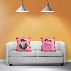 Personalized Trendy Couple Cushions - Set of 2 Cushion; couple cushions price in bangladesh; valentines day couple cushions price in bangladesh; happy valentines day custom cushions price in bangladesh; happy valentines photo cushion; customized cushion gift someone; pink cushion price in bd; mrs & mrs pillow cushion price in bd; pillow price in bangladesh; pillow in bd; cushion in bd; valentine pillow maker price in bangladesh; custom pillow design in bangladesh; photo pillow price in bangladesh;